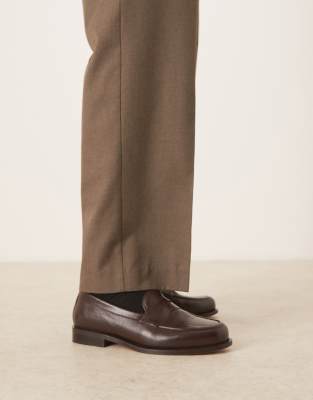 Asos Design Loafers In Brown