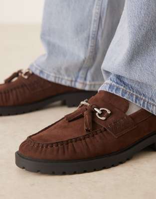 Asos Design Loafers In Brown