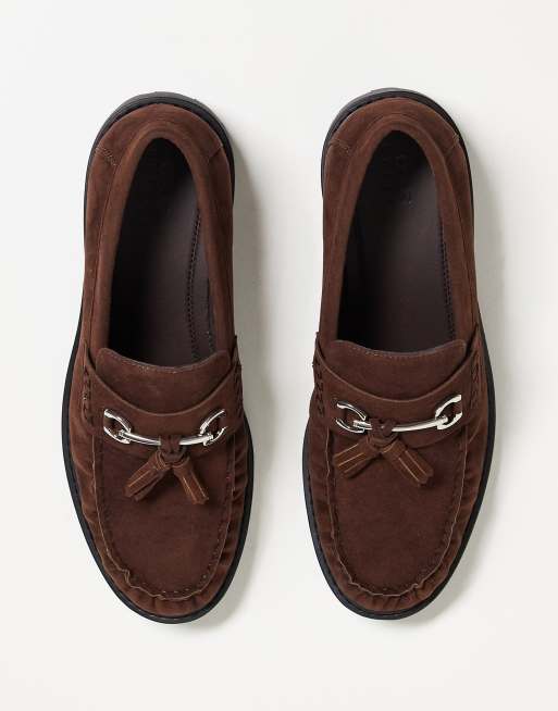 ASOS DESIGN loafers in brown with cleated sole, 3 of 3