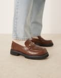 [ASOS DESIGN] ASOS DESIGN loafers in brown with gold snaffle 46 BROWN