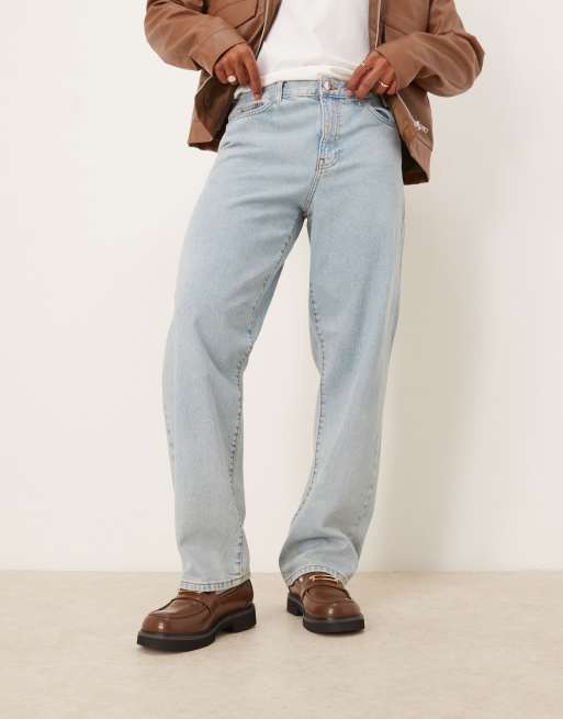 ASOS DESIGN loafers in brown with gold snaffle
