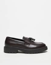 ASOS DESIGN penny loafers in black patent