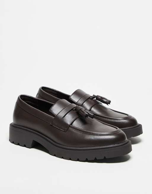ASOS DESIGN loafers in brown with tassel