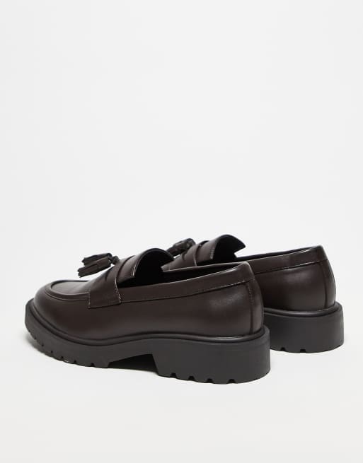 ASOS DESIGN loafers in brown with tassel