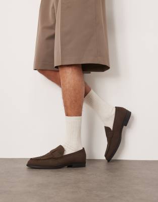 Asos Design Loafers In Brown