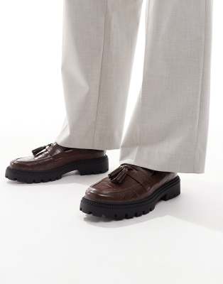 Asos Design Loafers In Brown