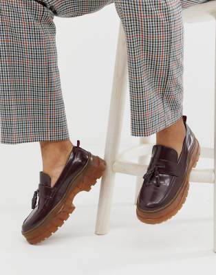 asos burgundy loafers