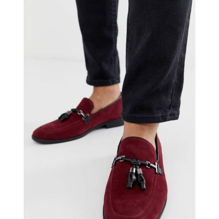 Asos Tassel Loafers In Red Suede With Natural Sole, $65, Asos