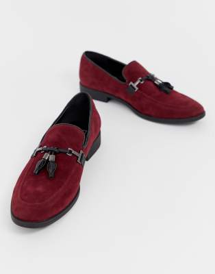 asos burgundy loafers