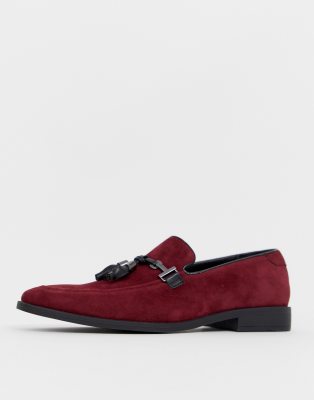 asos burgundy loafers