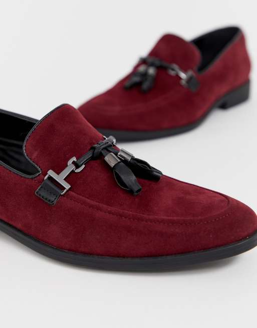 Asos store burgundy loafers