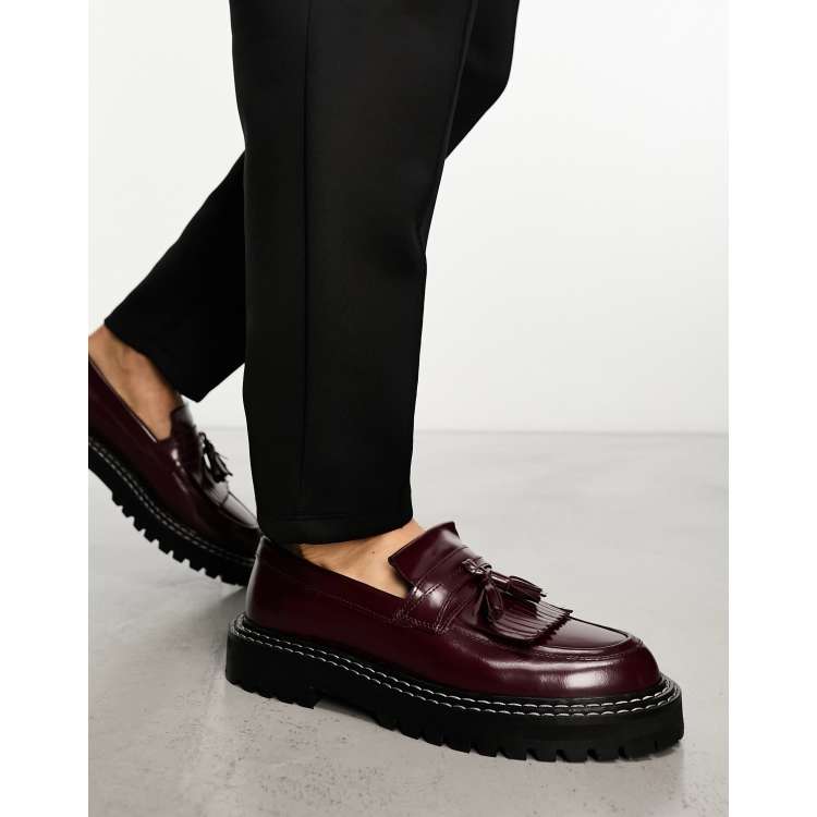 Asos store burgundy loafers