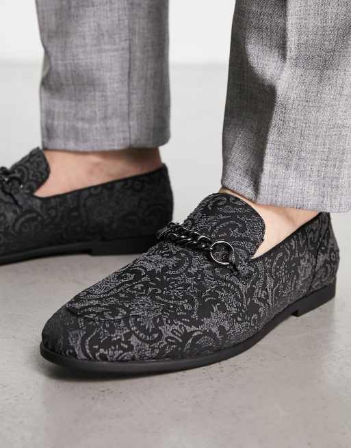 Men's Paisley Pattern Velvet Loafers