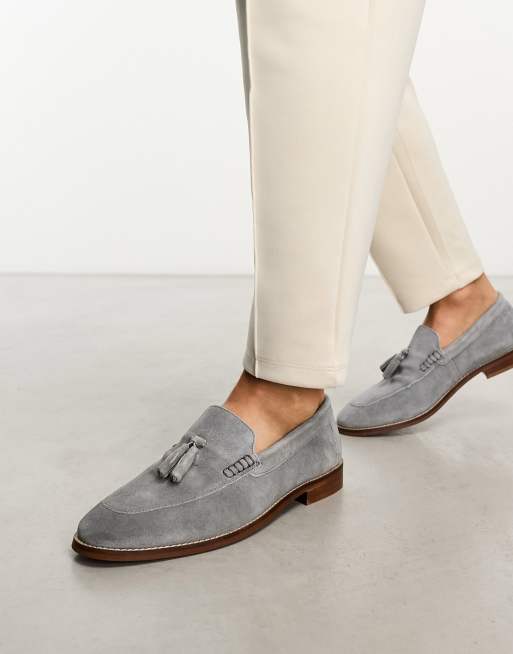 ASOS DESIGN loafers in brown faux suede with natural sole