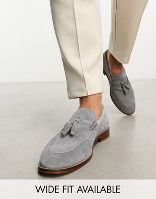  loafers in dark grey suede with natural sole