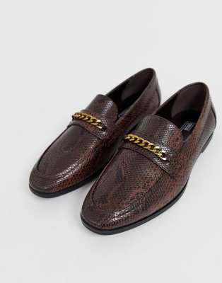 snake leather loafers