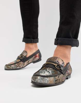 floral print loafers