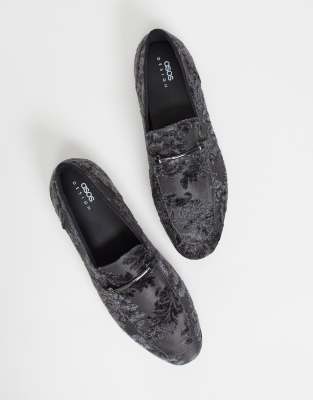 grey velvet loafers