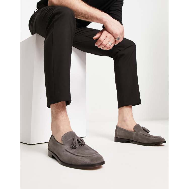 Suede sales grey loafers