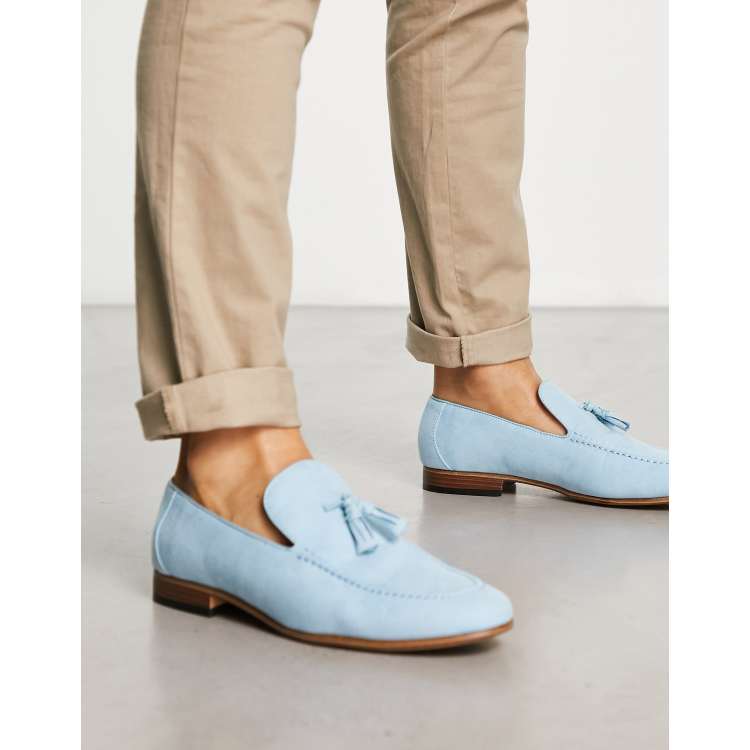 ASOS DESIGN loafers in brown faux suede with natural sole