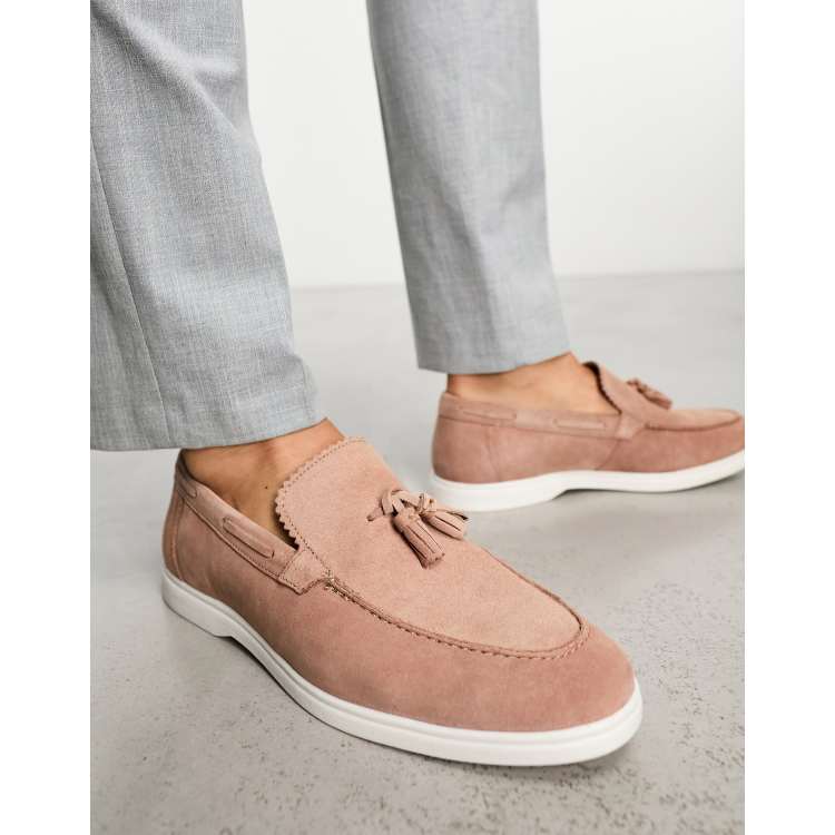 Pink hot sale tassel loafers