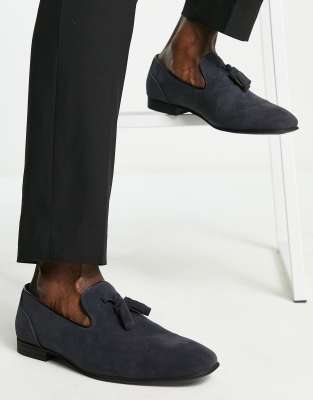 asos black suede loafers