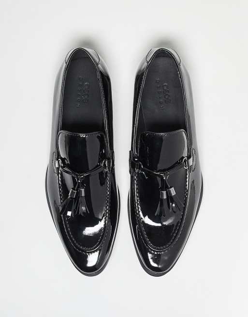 ASOS DESIGN loafers in patent with tassel