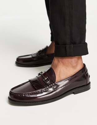 asos burgundy loafers