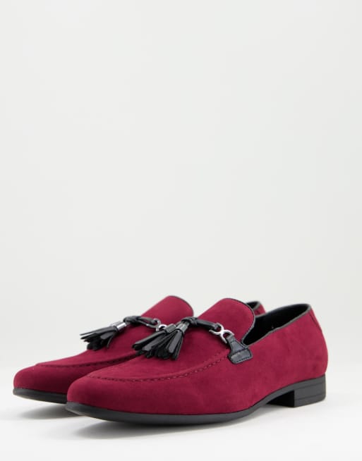 Red Suede Slip on Loafer