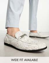 ASOS DESIGN loafers in white patent faux leather | ASOS