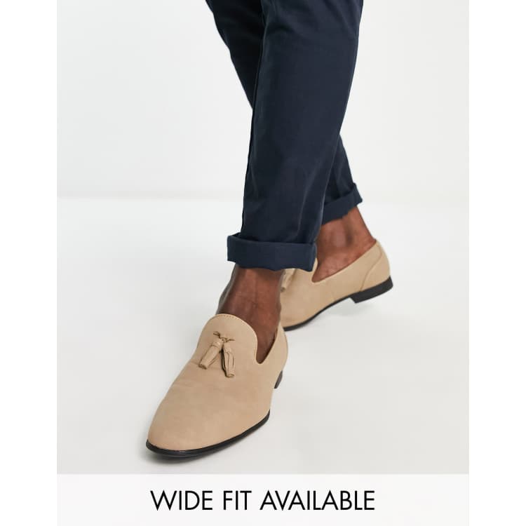 Lærd fjendtlighed forfængelighed ASOS DESIGN loafers in stone faux suede | ASOS