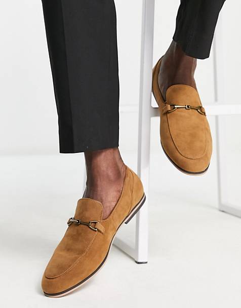 ASOS Leren Loafers Met Dikke Zool En Contrasterend Stiksel in het Bruin voor heren Heren Schoenen voor voor Instappers voor Loafers 