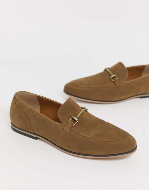 faux suede chunky snaffle loafer