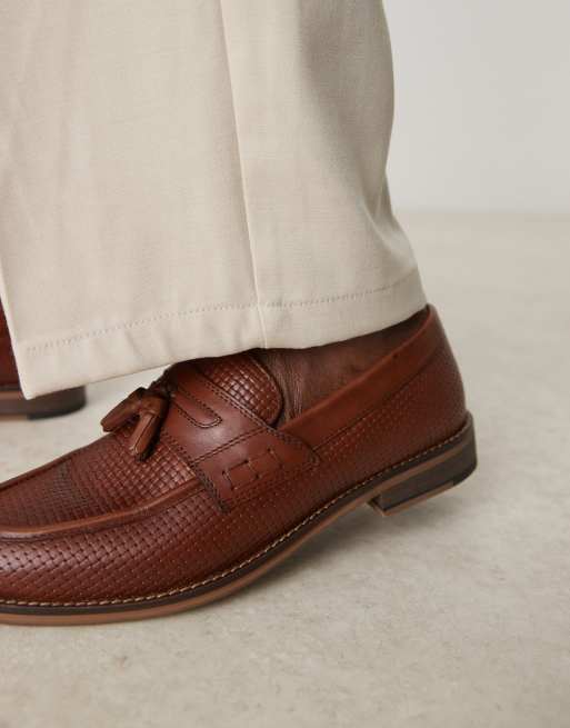 ASOS DESIGN loafers in tan leather with tassel, 4 of 4
