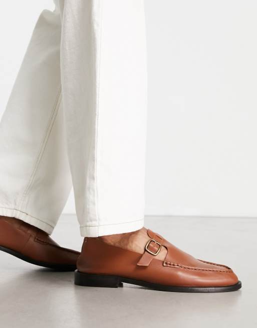 ASOS DESIGN loafers in tan leather, 2 of 4