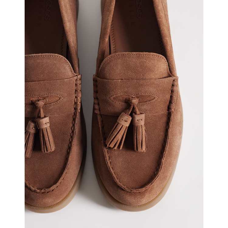 Tan Suede Loafers Size 8 ASOS DESIGN loafers in tan suede | ASOS main image 3