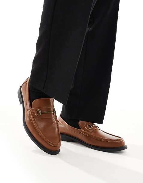 ASOS DESIGN loafers in tan with snaffle - view 1