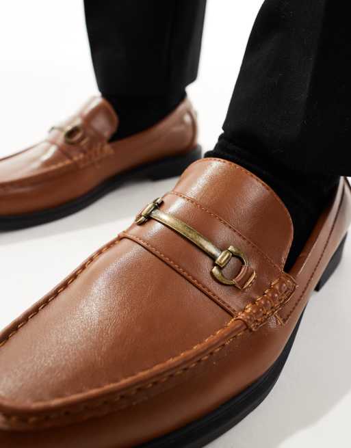 ASOS DESIGN loafers in tan with snaffle