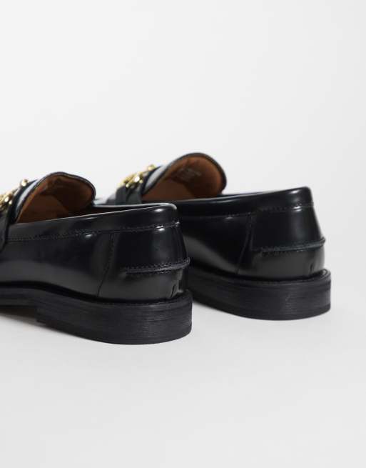 ASOS DESIGN loafers med snaffle i svart läder, 3 av 4