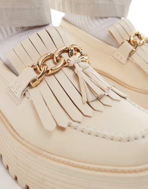 ASOS DESIGN - Loafers met dikke zool en franjes in crème, 2 van 4