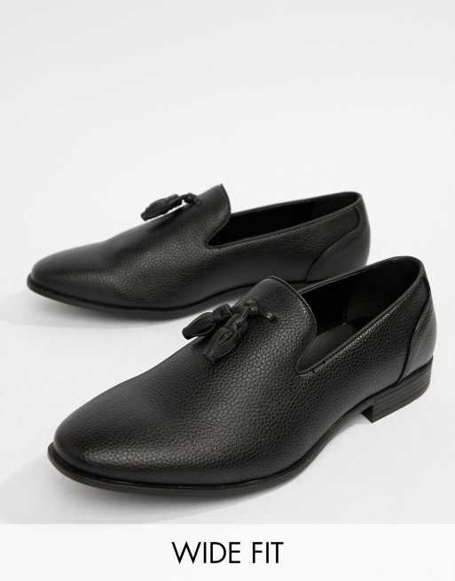 ASOS Design - Loafers met kwastjes en brede pasvorm in zwart