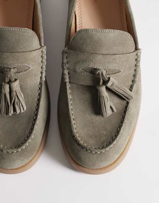 ASOS DESIGN - Loafers met kwastjes in kaki suède, 2 van 4