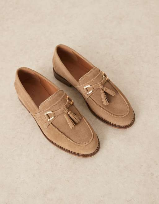 ASOS DESIGN - Loafers met kwastjes van suède in taupe, 2 van 4