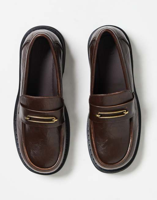 ASOS DESIGN - Loafers met textuur in bruin, 3 van 3