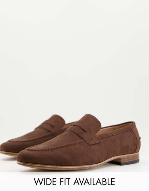ASOS DESIGN - Loafers van imitatiesuède in bruin met natuurlijke zool - view 1