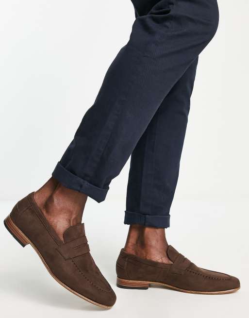 ASOS DESIGN - Loafers van imitatiesuède in bruin met natuurlijke zool, 5 van 5