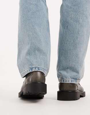 Asos Design Loafers With Cleated Sole In Animal Print