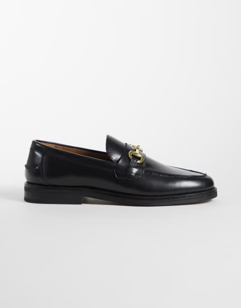 ASOS DESIGN loafers with snaffle detailing in black leather - view 1