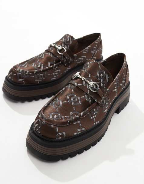 ASOS DESIGN – Loafersy w żakardowy wzór z monogramem na masywnej podeszwie - view 1