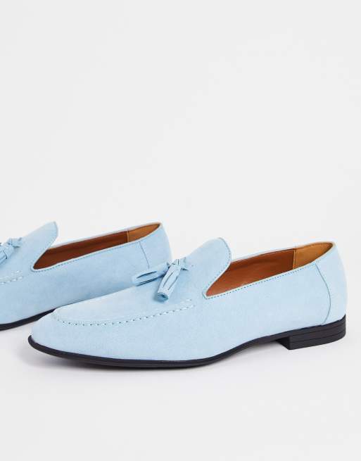ASOS DESIGN – Loafersy z niebieskiej sztucznej skóry